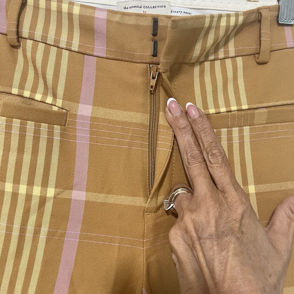 Anthropologie Maeve Margot Kick Flare Plaid Pants Women’s Size 6 - Picture 4 of 13